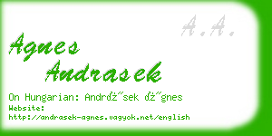 agnes andrasek business card